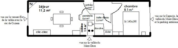 plan de l'appartement des Longes